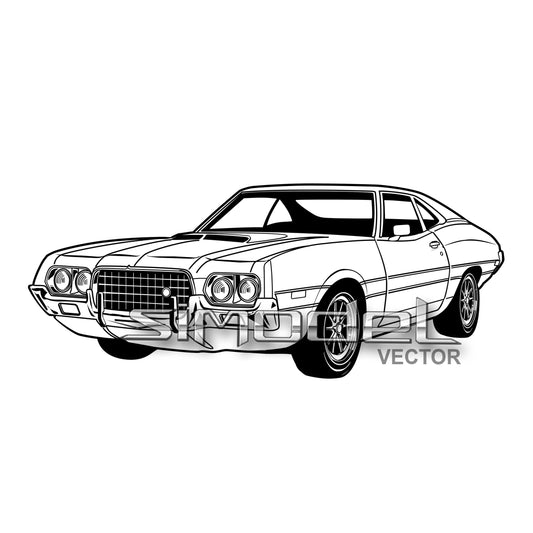 Ford Gran Torino, svg, ai, eps, png, jpg