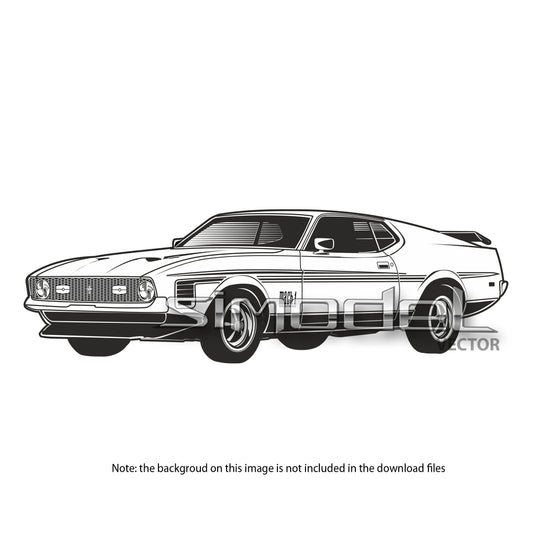 Ford Mustang Mach 1, 1971, svg, ai, eps, png, jpg