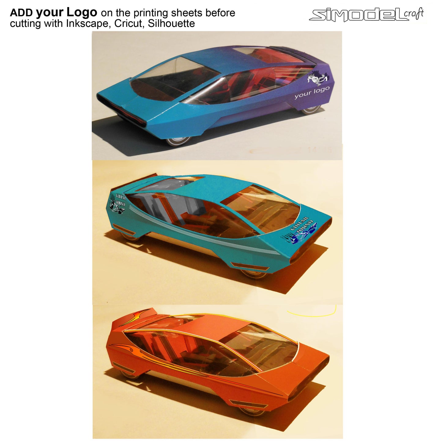 Paper craft car DIY futuristic