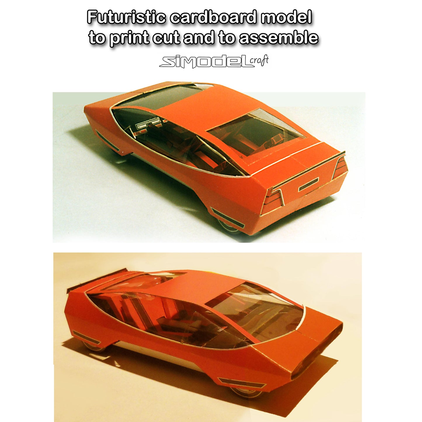 Paper craft car DIY futuristic