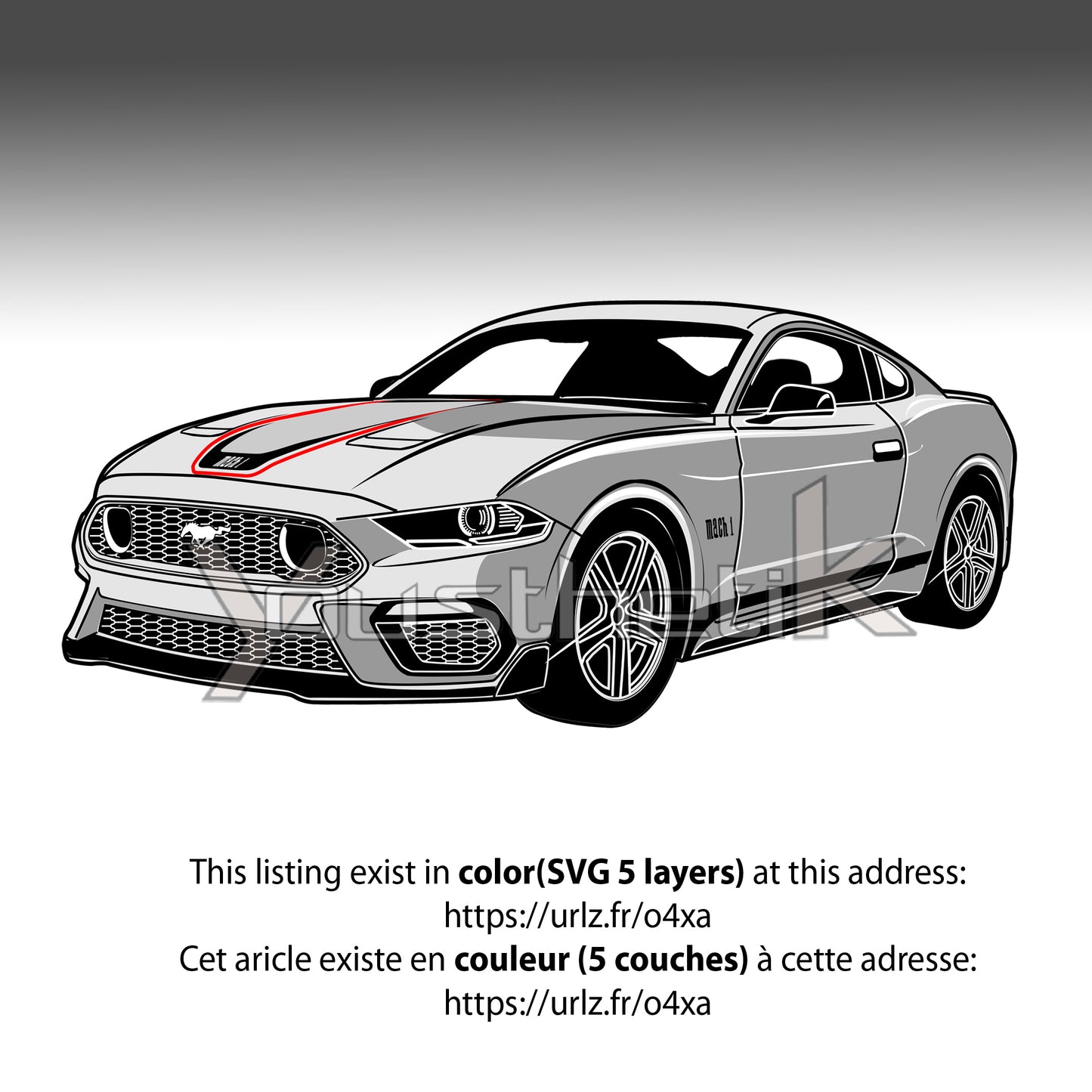 Ford Mustang Mach 1 color layer , svg, ai, eps, png, jpg