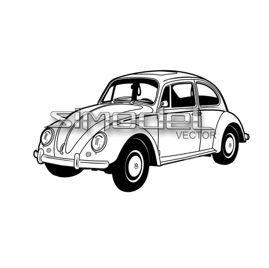 Beetle german car svg, ai, eps, dxf, jpg, png