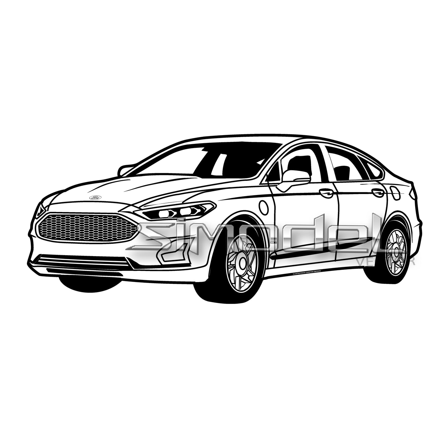 Ford Fusion, svg,  eps, ai, png, jpg