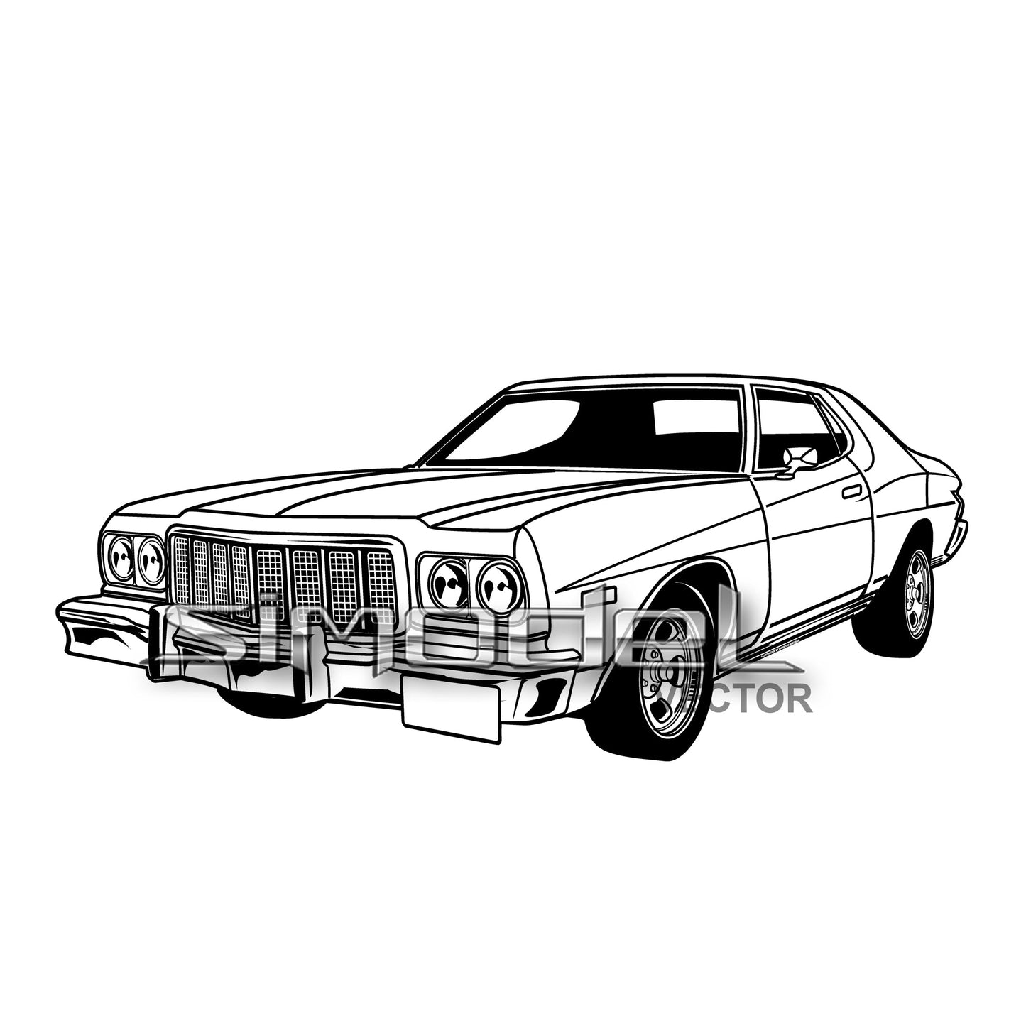 Ford Torino 1975, svg, ai, eps, png, jpg