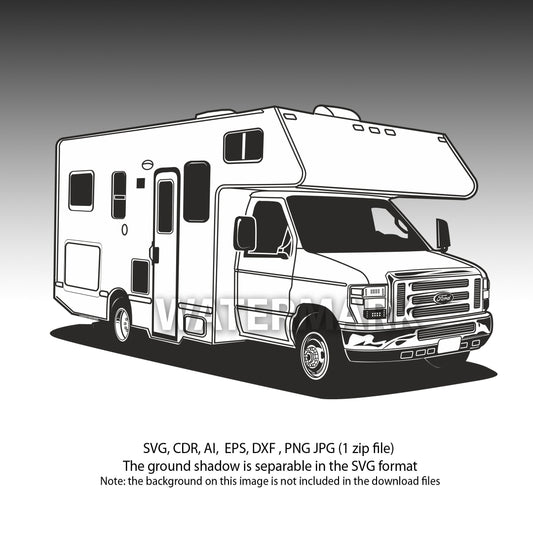 Camping car Ford svg, cdr, ai, eps, dxf, png, jpg