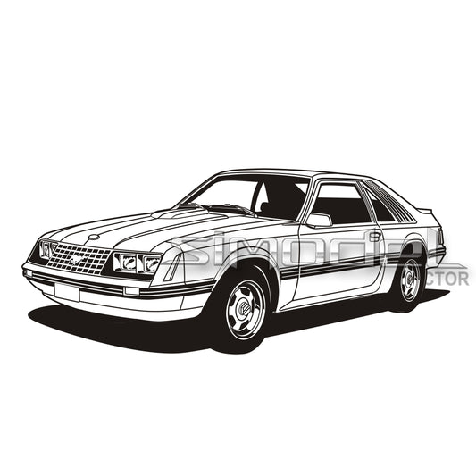 Ford Mustang 1979, svg, ai, eps, png, jpg (Copy)