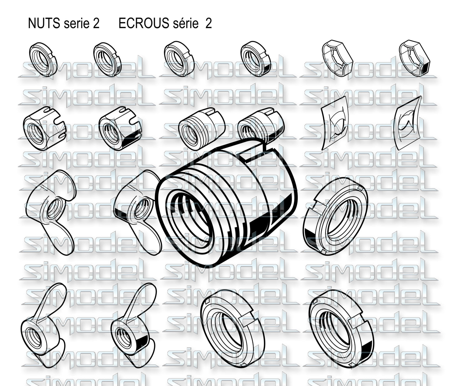 Nuts 2, nuts and bolts,  fasteners, svg,eps,ai,png