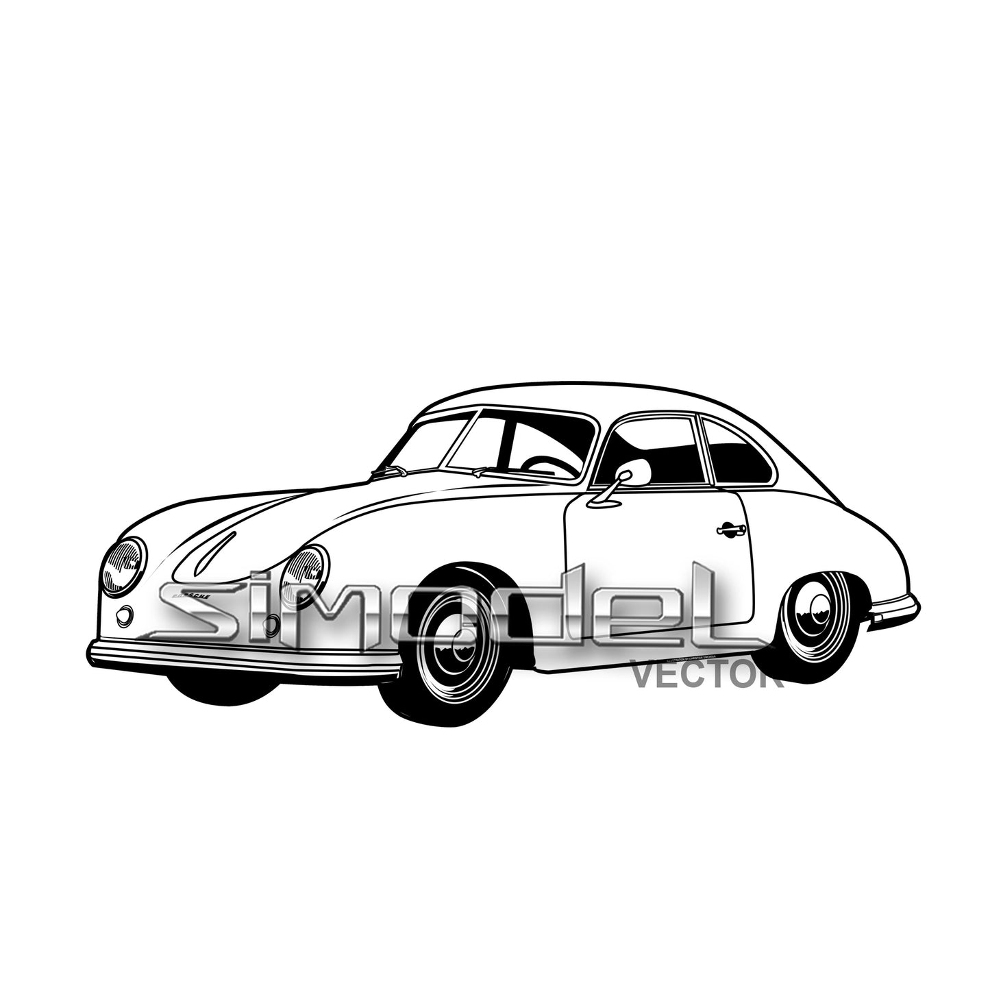 German sport car 356 1950  svg,ai,eps,dxf,pdf,png, jpg