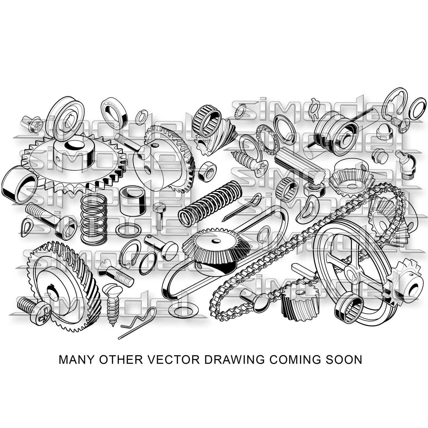 2200 Technical mechanical vector cliparts fasterners bold and nuts notices svg