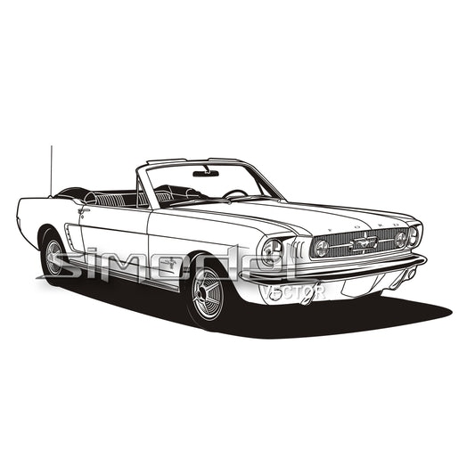 Ford Mustang convertible 1965 , svg, ai, eps, png, jpg