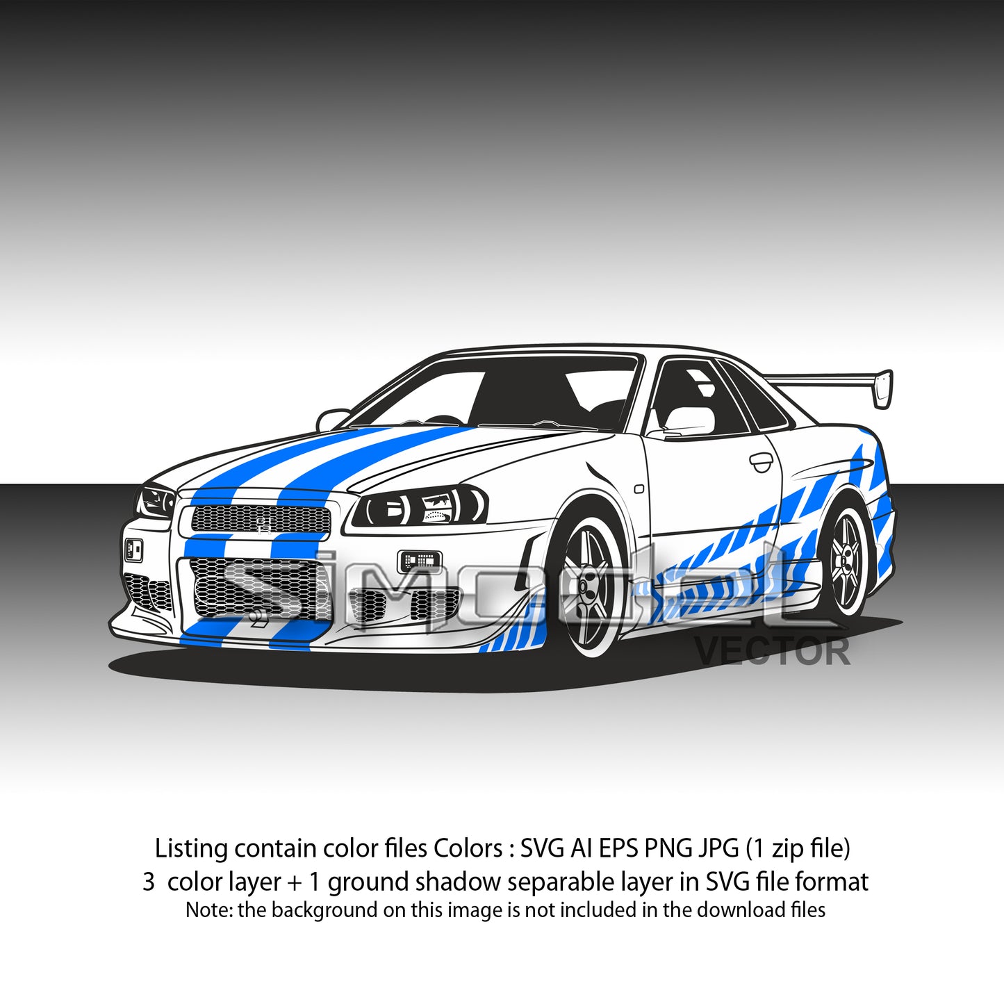 Nissan Skyline Gt 34 color layered