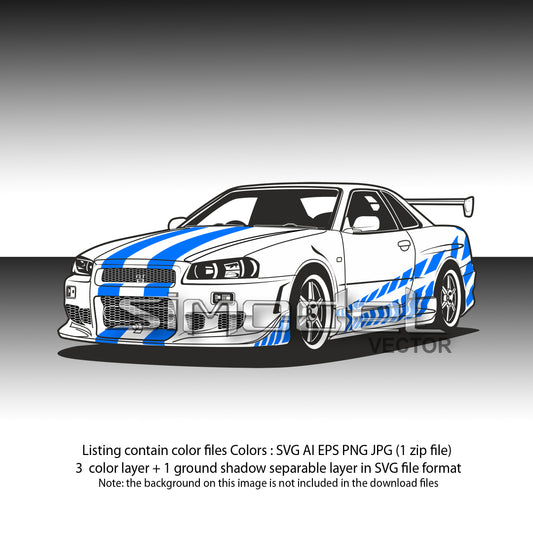 Nissan Skyline Gt 34 color layered