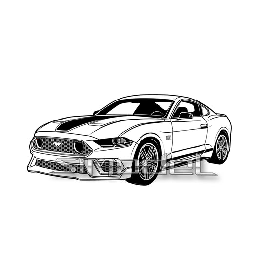 Ford Mustang Mach 1, svg, ai, eps, png, jpg