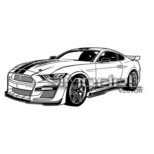 Ford Mustang Shelby 2022, svg, ai, eps, png, jpg