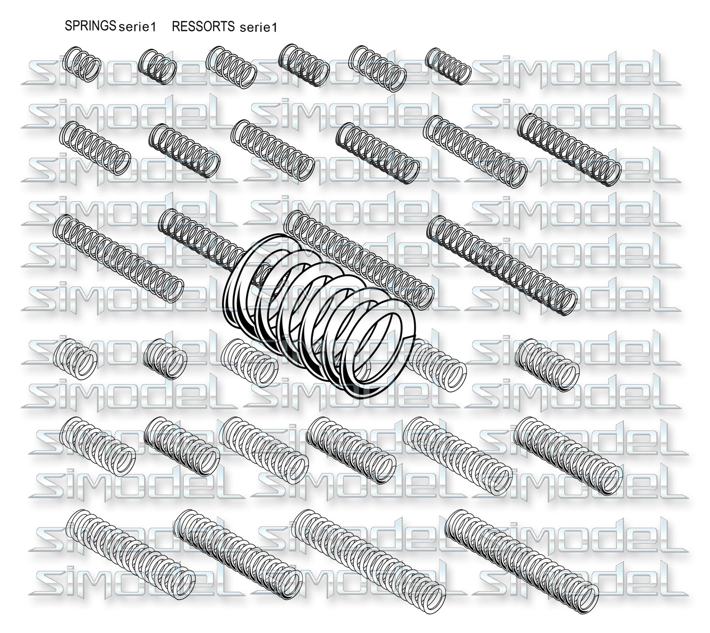 Springs serie 1, nuts and bolts,  fasteners, svg,eps,ai,png