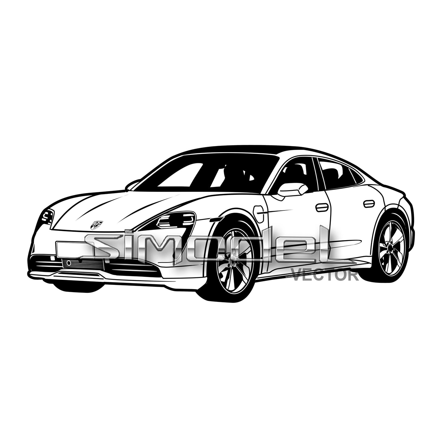 Porsche Taycan, svg, eps, ai, png, jpg