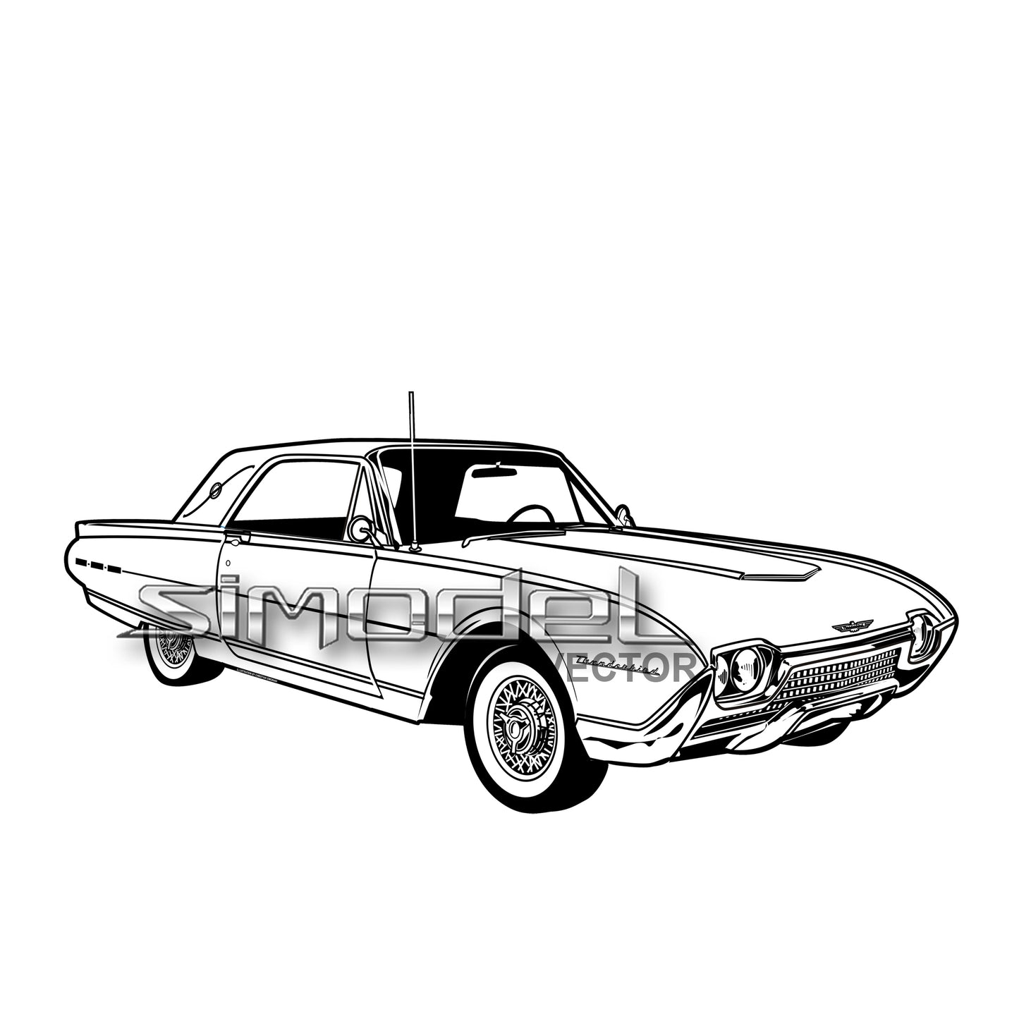 Ford Thunderbird 1962, svg,  eps, ai, png, jpg