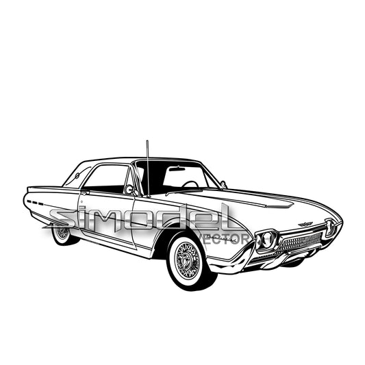 Ford Thunderbird 1962, svg,  eps, ai, png, jpg